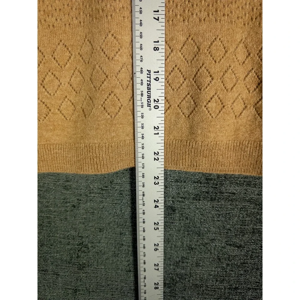 J. Crew 100% Cashmere Crewneck Sweater Womens S Camel Tan Ruffle Pointelle
